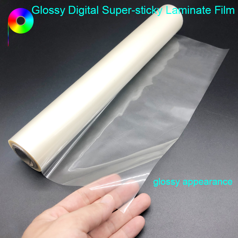 Glossy Appearance 1" Paper Core 22micron Digital Super Sticky Heat Laminate Film for Digital Prints