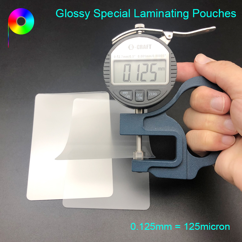 Clear Glossy 125 micron 5 mil 3 1/8" x 4 1/2" Special Size Laminating Pouches with Rounded Corner