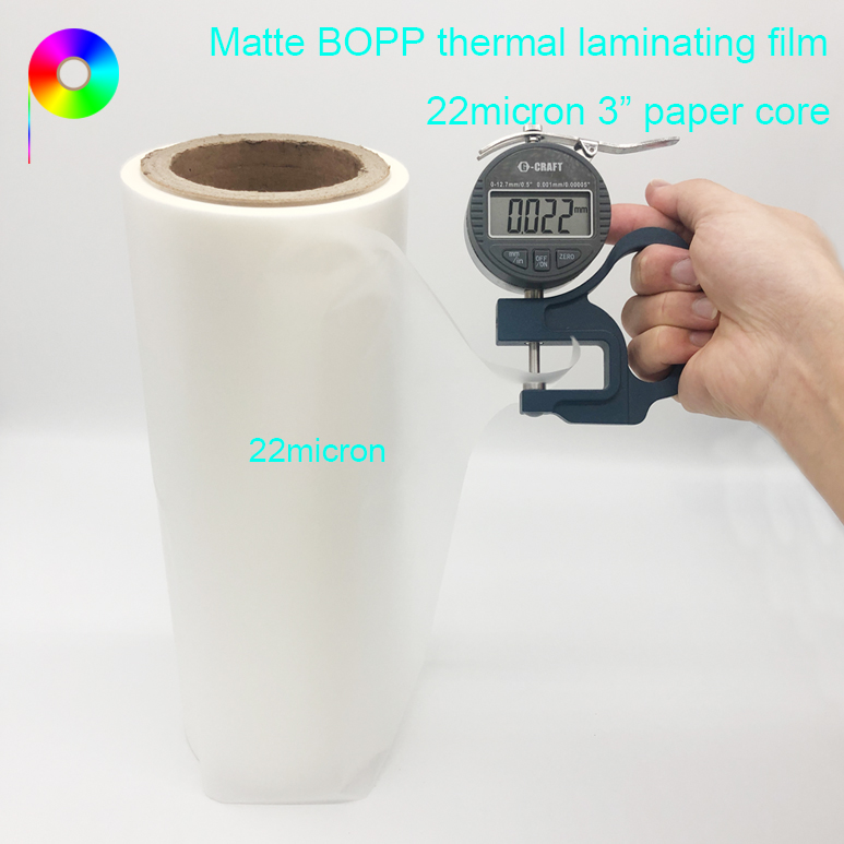 22micron 3" Paper Core BOPP Heat Laminating Film Matte Both Sides Corona Treatment