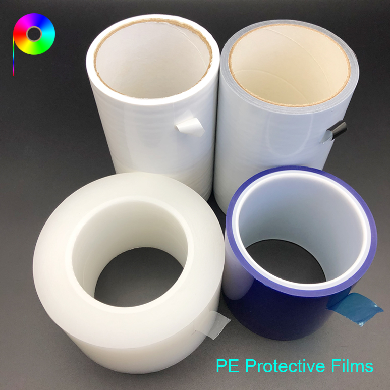 PE protective film supplier Transparent / Blue / Milky White / Black & White Color PE Protective Film