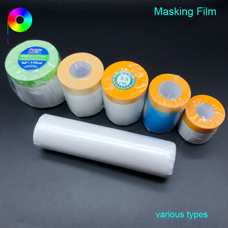 painting masking film Transparent / Blue / Milky White / Black & White Color PE Protective Film