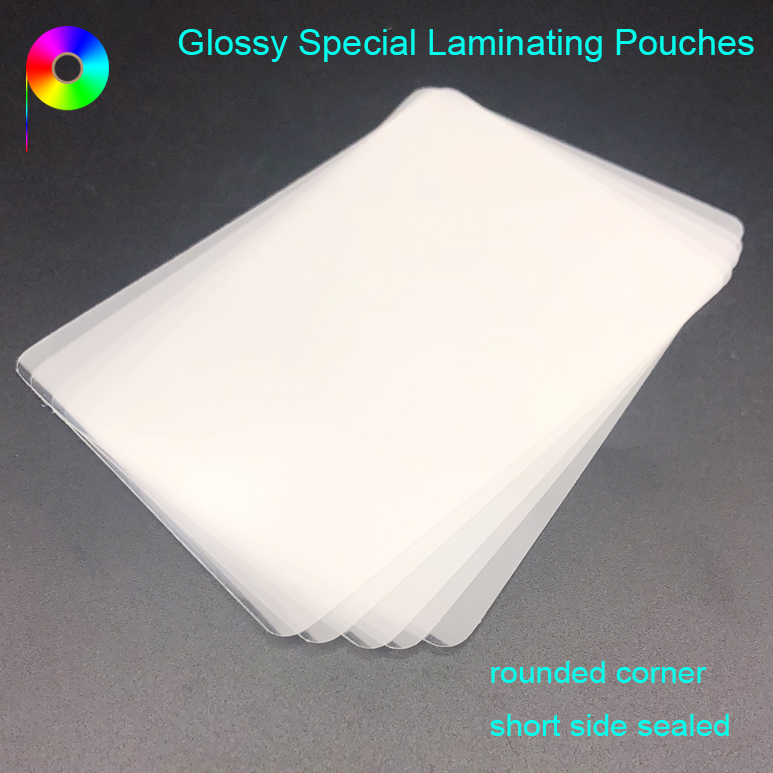 Clear Glossy 125 micron 5 mil 3 1/8" x 4 1/2" Special Size Laminating Pouches with Rounded Corner