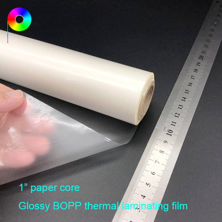 25.4mm Paper Core Corona Treatment 18 micron Gloss BOPP Laminating Film for Shopping Bags Lamination