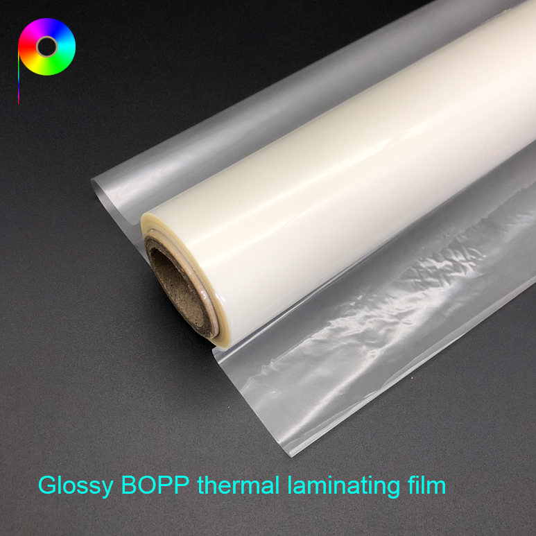 25.4mm Paper Core Corona Treatment 18 micron Gloss BOPP Laminating Film for Shopping Bags Lamination