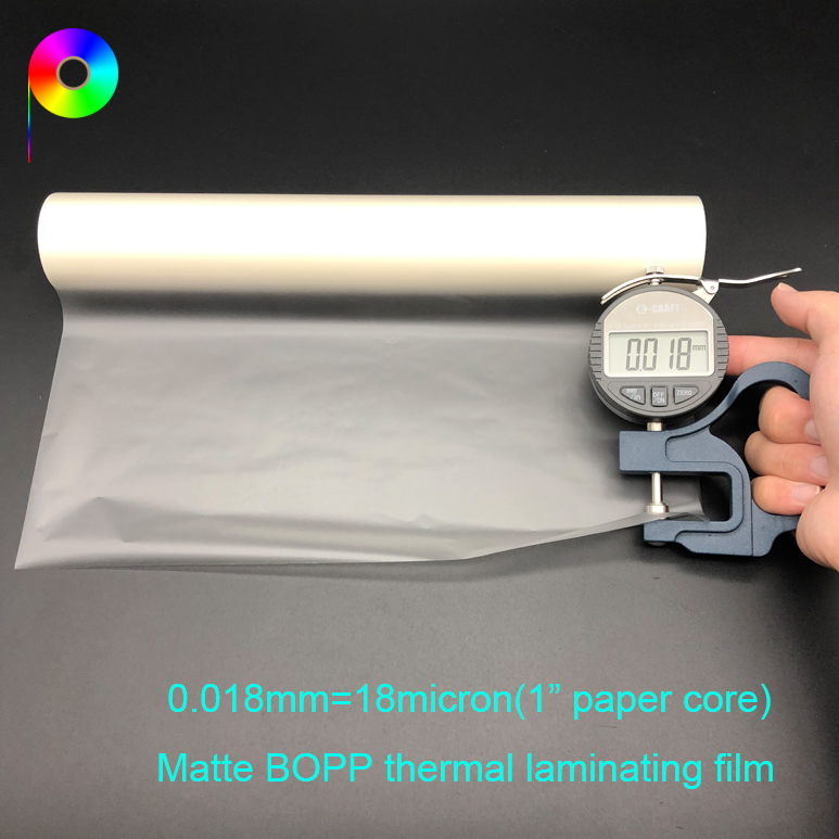 1" Core Customized Width Matt BOPP Hot Laminating Film 18 micron for Paper Prints Lamination