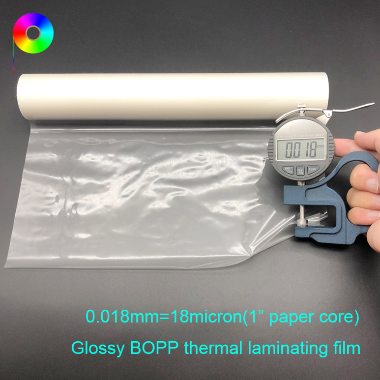 25.4mm Paper Core Corona Treatment 18 micron Gloss BOPP Laminating Film for Shopping Bags Lamination