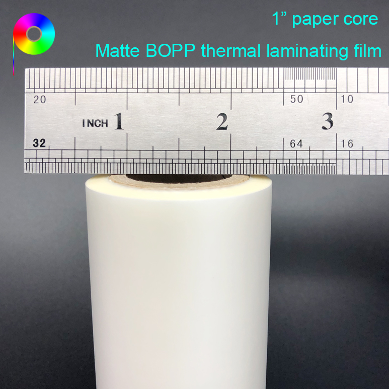 Customized Width 1" Core Matt BOPP Hot Laminating Film 18 micron for Paper Prints Lamination