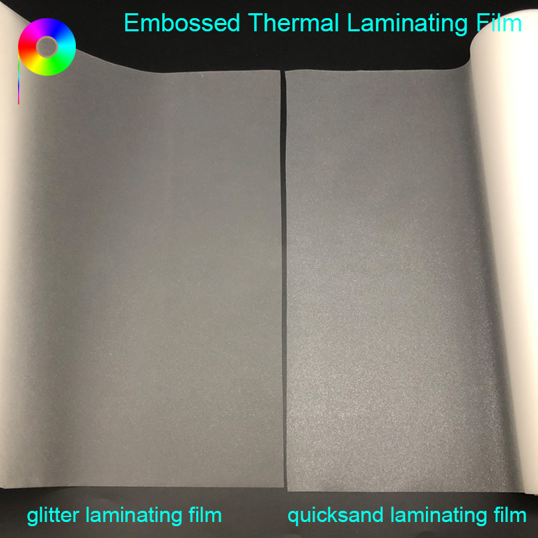 Excellent Sparkle Effect Transparent Micro-textured Embossed Quicksand Thermal Laminating Film