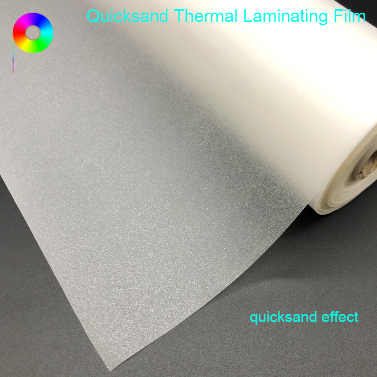 Excellent Sparkle Effect Transparent Micro-textured Embossed Quicksand Thermal Laminating Film