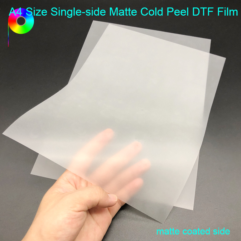 A4 Size Single-side Matte Cold Peel DTF Film for Textile Printing