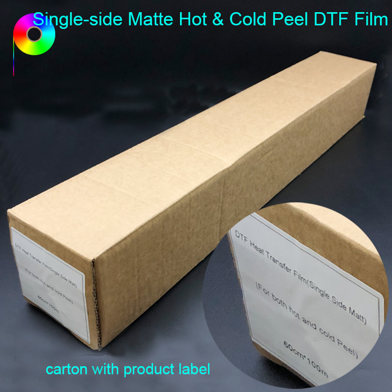 Cold & Hot Peel Single-side Matte Roll DTF Film for Clothing Products Printing