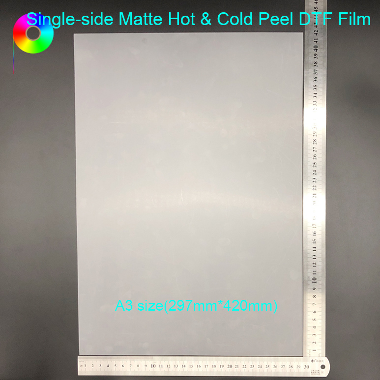 Hot and Cold Peel A3 Size Single Side Matte DTF Sheet Film for Printing