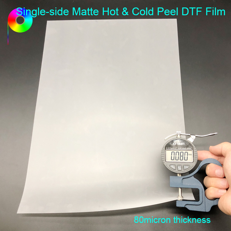 Hot and Cold Peel A3 Size Single Side Matte DTF Sheet Film for Printing