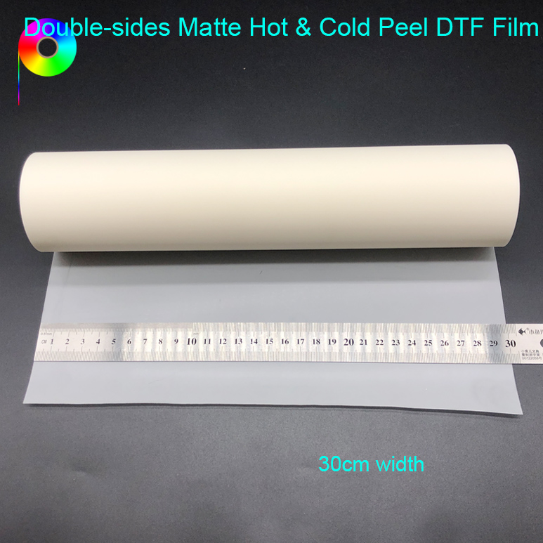 30cm Width Anti-slip Double Sides Matte Hot and Cold Peel DTF Film for Printing