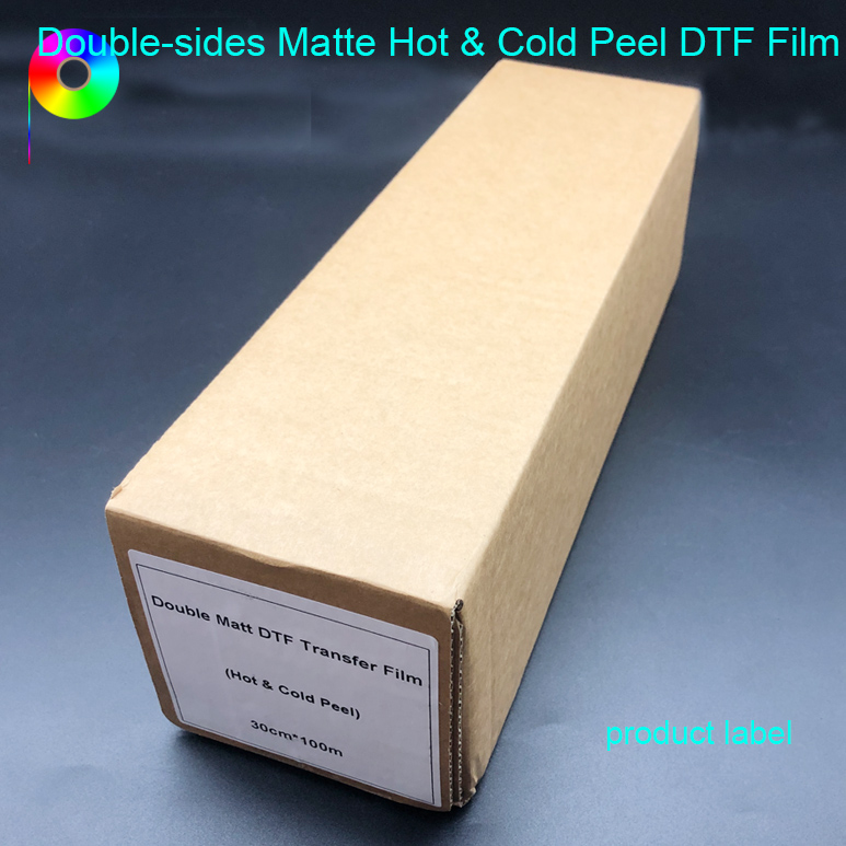 30cm Width Anti-slip Double Sides Matte Hot and Cold Peel DTF Film for Printing