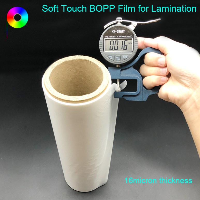 16micron soft touch bopp film 16micron Soft Touch BOPP Film for Wet Lamination or Thermal Lamination Film Production