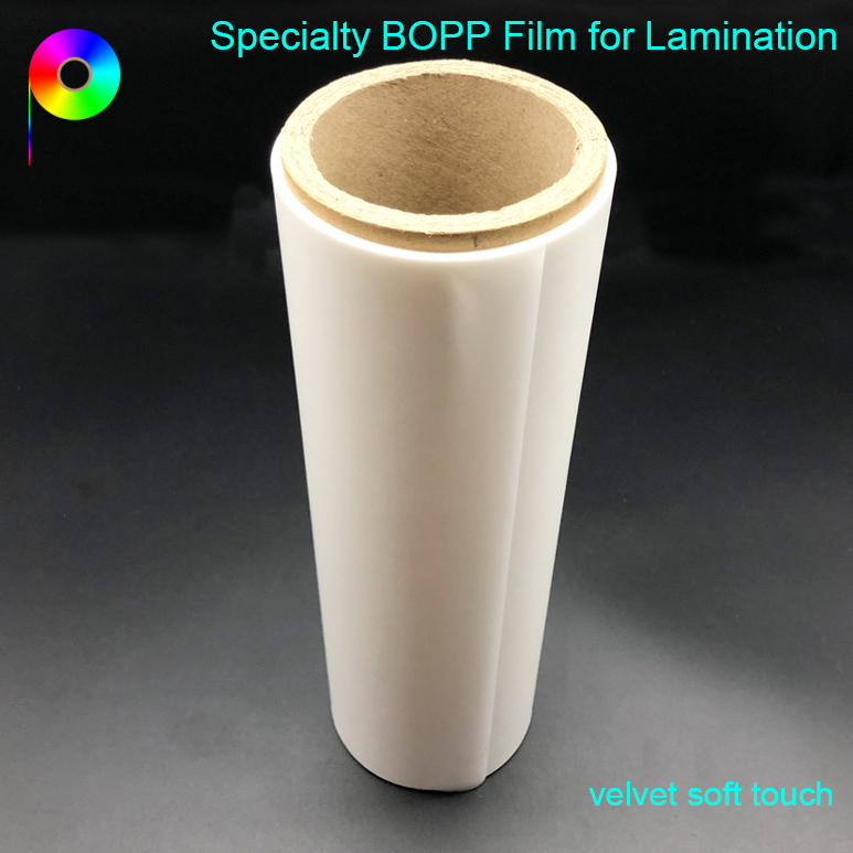 soft touch bopp film for lamination 16micron Soft Touch BOPP Film for Wet Lamination or Thermal Lamination Film Production