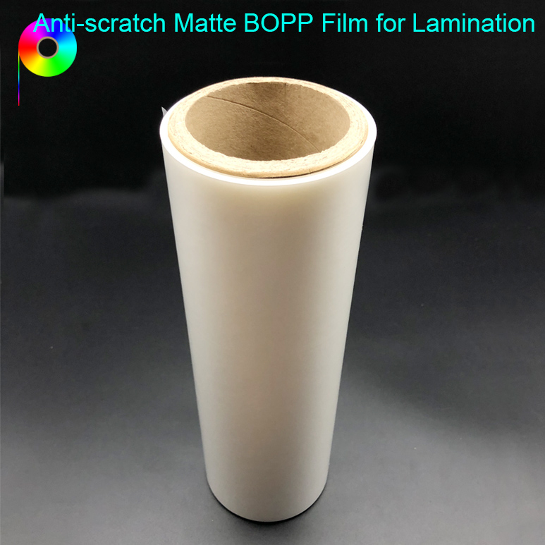 Anti-scratch Matte BOPP Film for Lamination 18micron Scratch Resistant Matte BOPP Film for Paper Prints Lamination