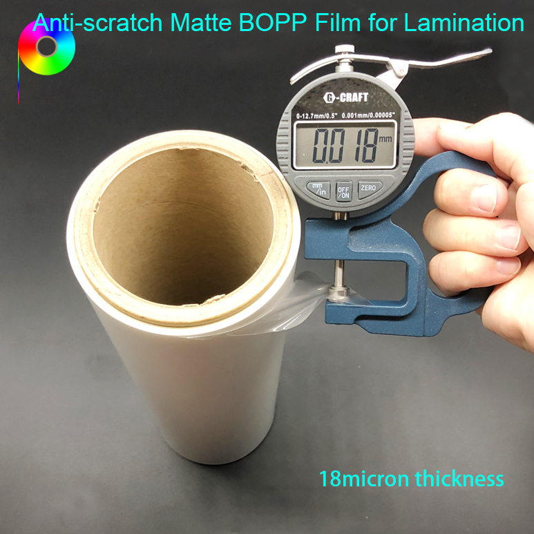 18micron thickness 18micron Scratch Resistant Matte BOPP Film for Paper Prints Lamination