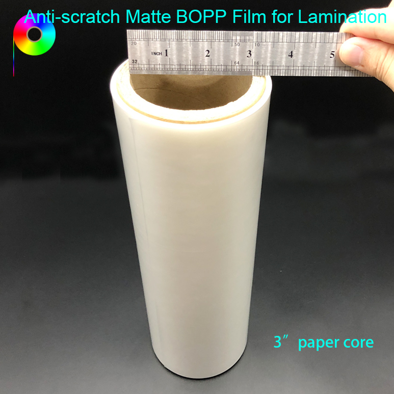 3”paper core 18micron Scratch Resistant Matte BOPP Film for Paper Prints Lamination