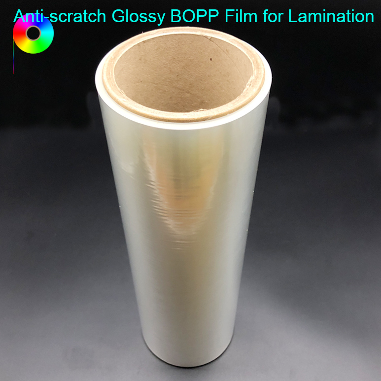 Anti-scratch Glossy BOPP Film for Lamination 18micron Anti-Scratch Glossy BOPP Film for Prints Lamination by Wet or Dry Lamination