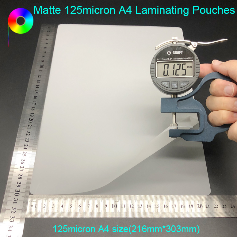 125micron Matte Appearance PET Pouch Laminating Film Sheets A4 Size for Home and Office