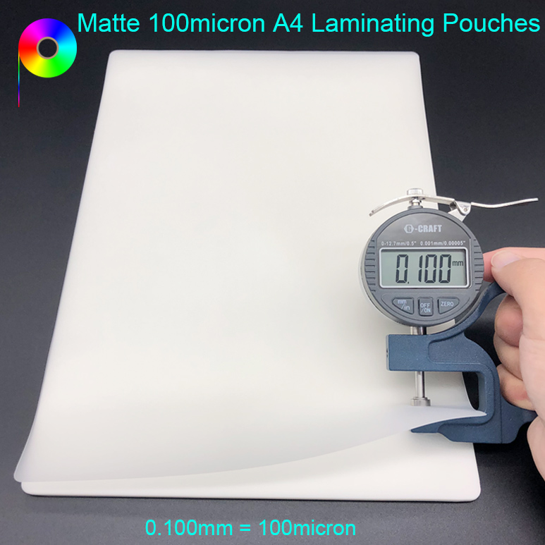 Free Sample 100micron A4 PET Plastic Matt Laminating Pouches for Document Lamination