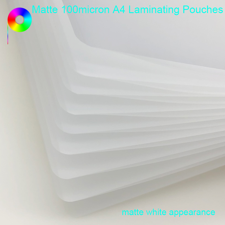 Free Sample 100micron A4 PET Plastic Matt Laminating Pouches for Document Lamination