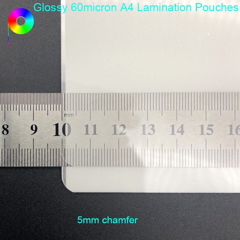 60micron Thickness A4 216mm 303mm Size Glossy Hot Laminating Film Pouch for Protection