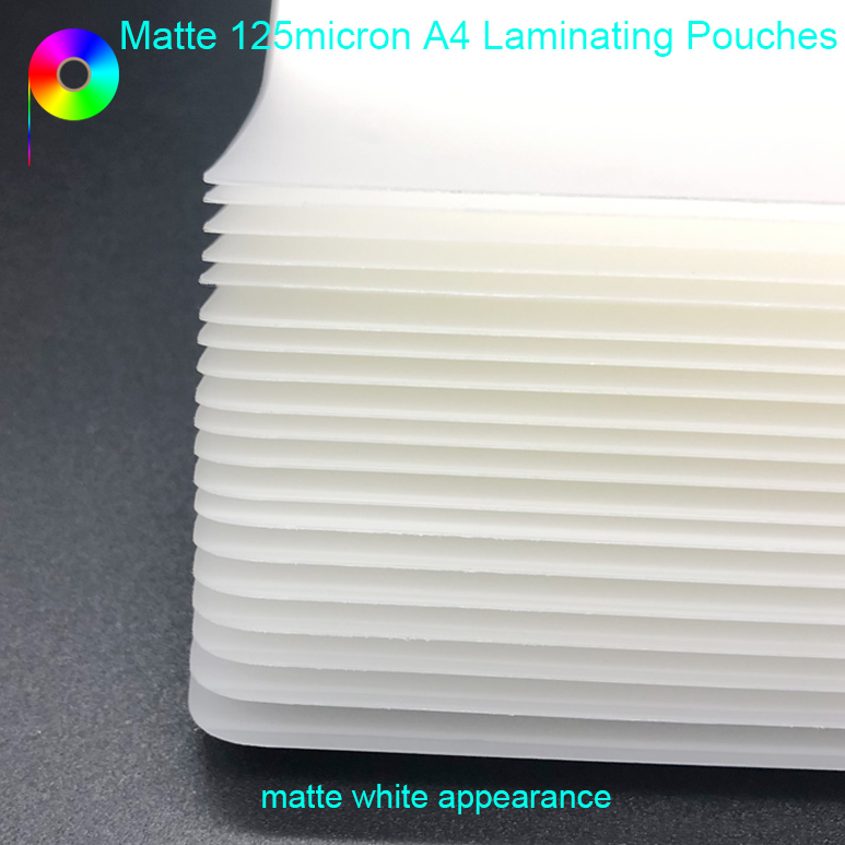125micron Matte Appearance PET Pouch Laminating Film Sheets A4 Size for Home and Office