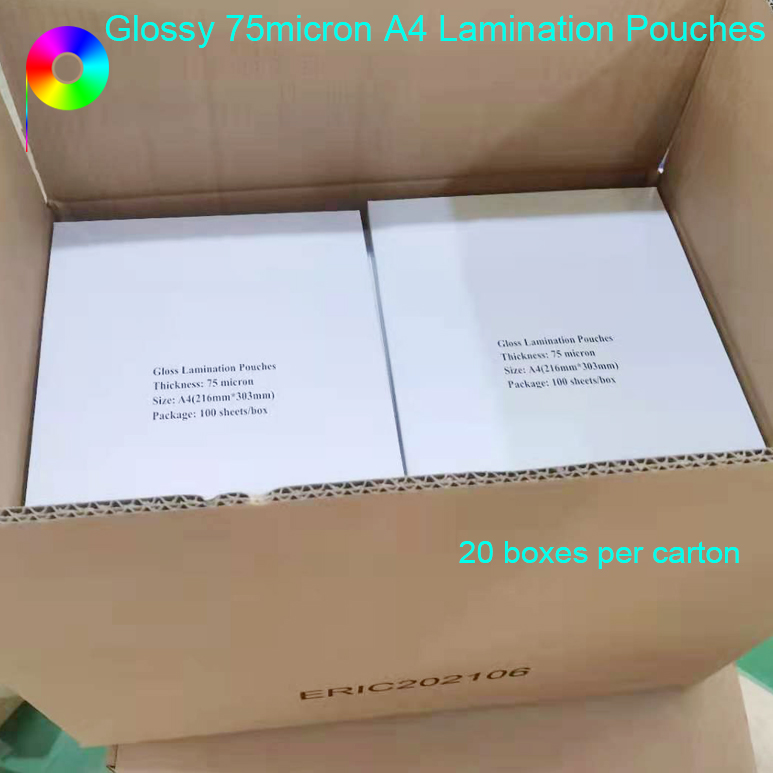 3mil 8.5''×11.9'' 75micron A4 Size Gloss Polyester Lamination Film for Prints Lamination