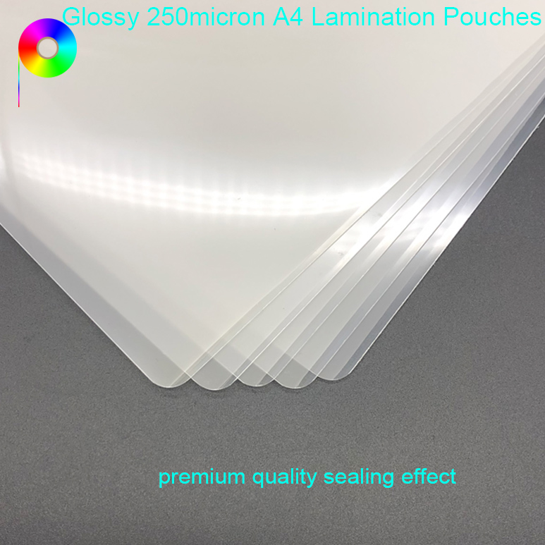 10 mil 250 micron A4 Size Clear Glossy Finish Heat Laminating Pouch with Rounded Corners