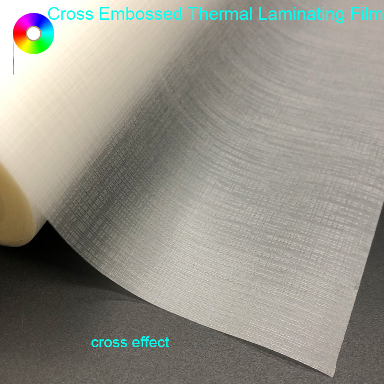 Prints Lamination Purpose Cross Pattern Embossed Transparent Thermal Lamination Film