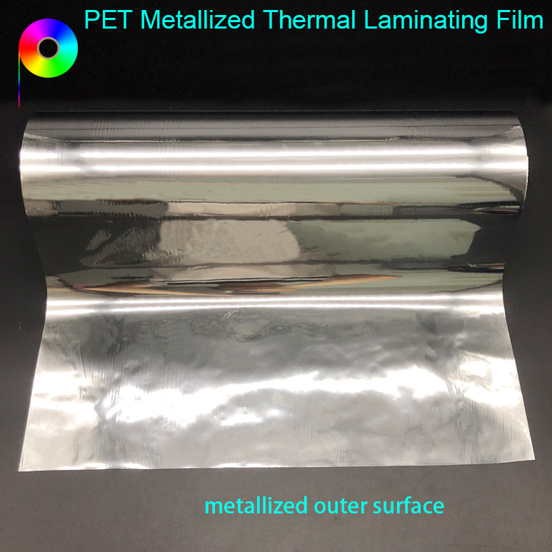 22micron Metalized Silver PET Thermal Lamination Film for Paperboard Lamination