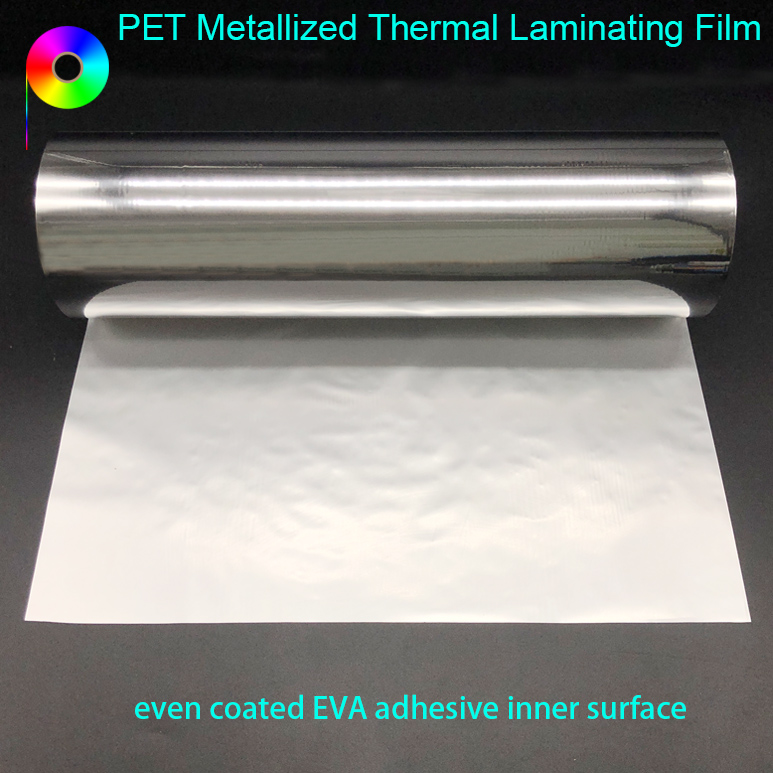 22micron Metalized Silver PET Thermal Lamination Film for Paperboard Lamination