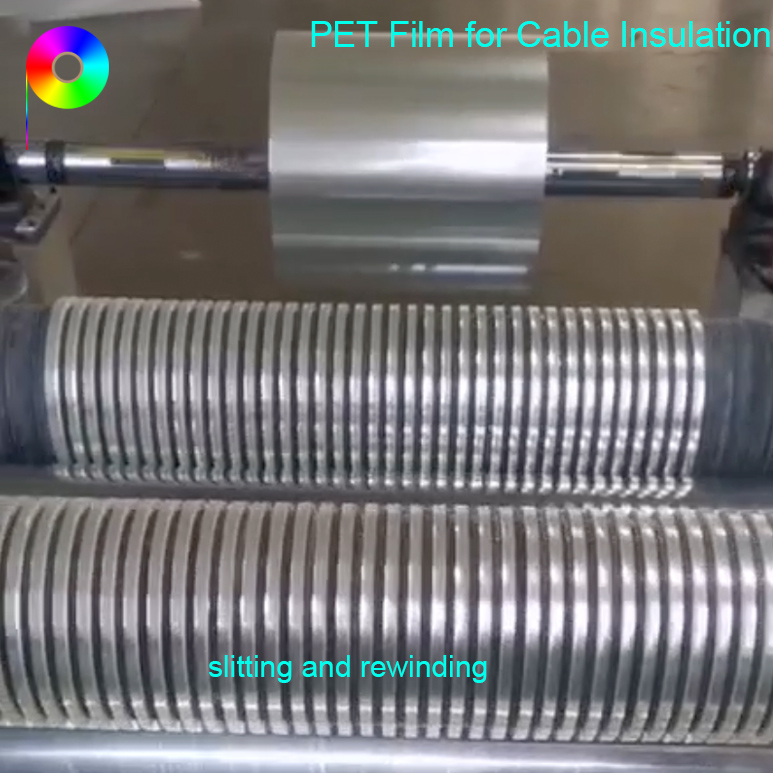 slitting and rewinding Custom Width 30micron Transparent PET Cable Insulation Wrapping Tape