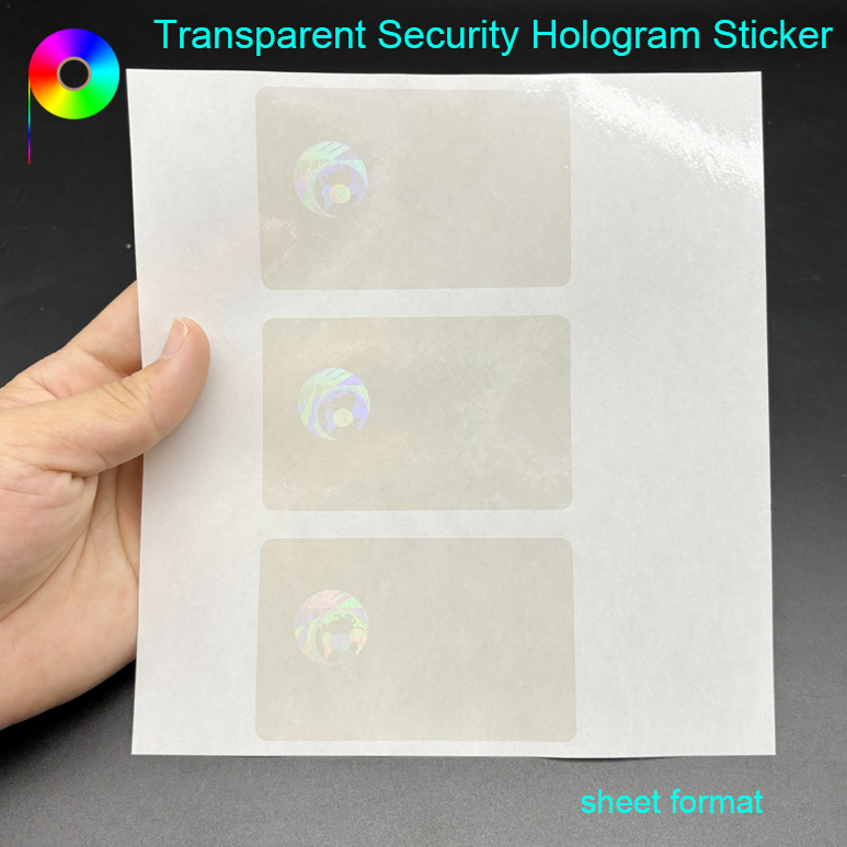 Custom Transparent PET Hologram Overlay Sticker For PVC Plastic Card