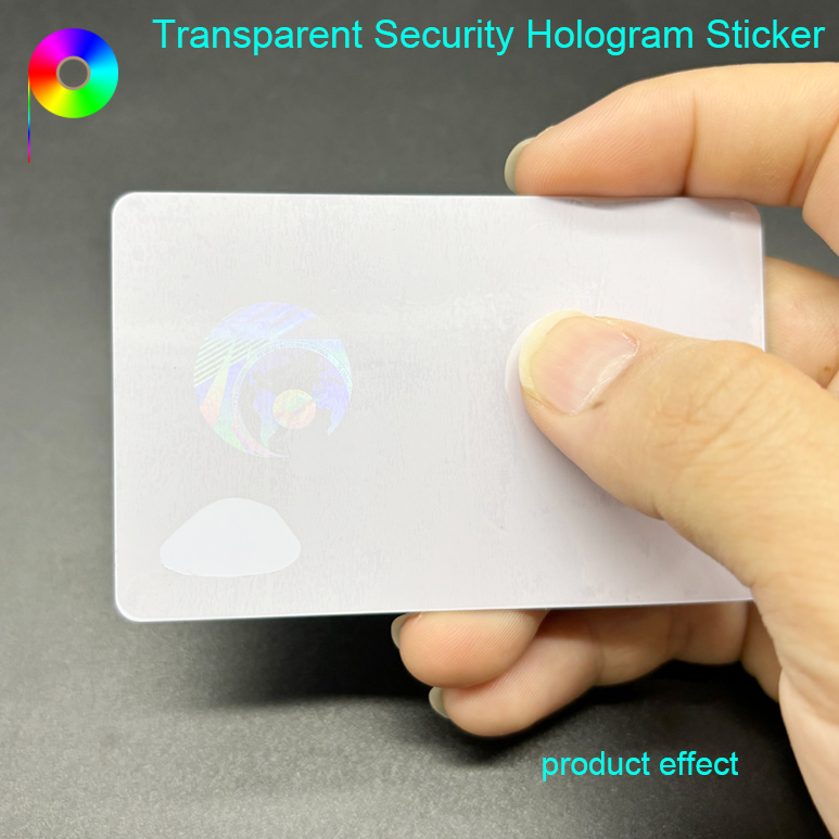 Custom Transparent PET Hologram Overlay Sticker For PVC Plastic Card