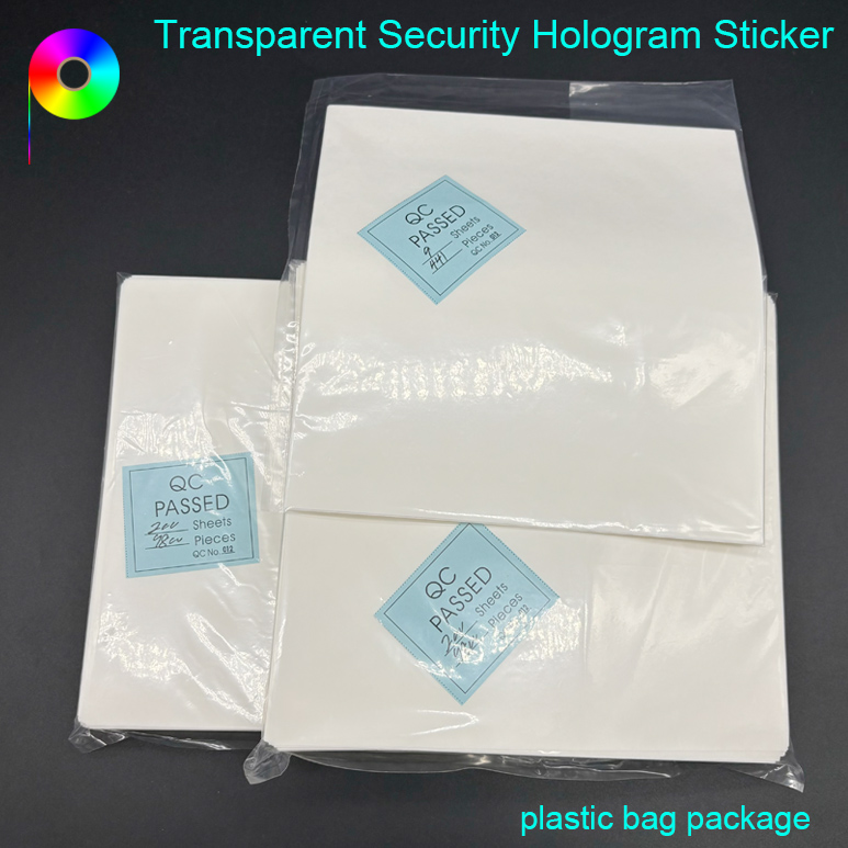 Transparent Appearance Customized Hologram Effect Holographic Sticker with Various Shapes or Size