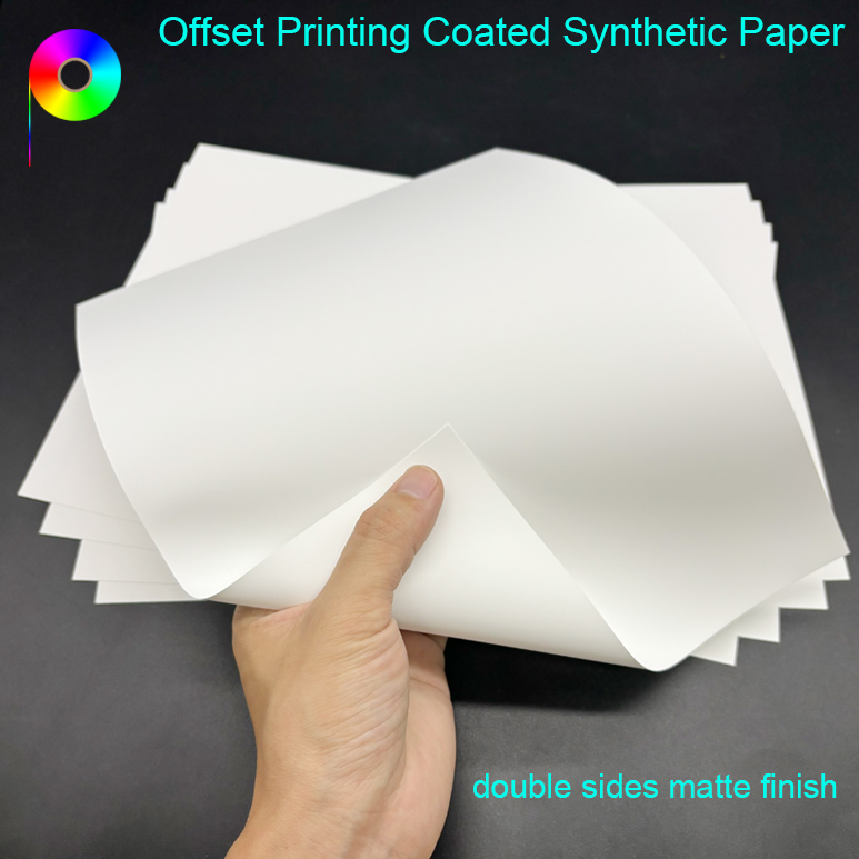 double sides matte finish offset printing synthetic paper 200micron 140GSM A4 Size Double Sides Matte Offset Printing Coated Synthetic Paper