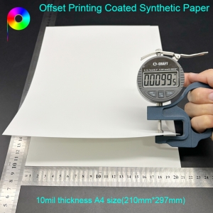 10mil A4 size offset printing synthetic paper 10mil A4 Size Both Sides Matt White Finish Synthetic Paper for Offset Printing