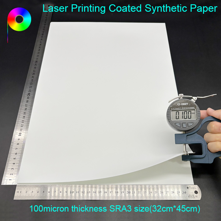 100μm 32cm*45cm SRA3 Size Both Sides Laser Printable Synthetic Paper