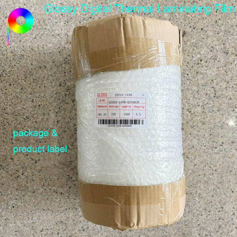 320mm*1000m 76mm Paper Core Strong Adhesive Glossy Laminating Film For Digital Printing