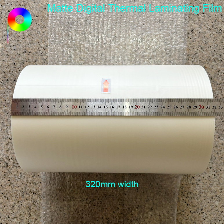 320mm width matte digital laminating film 320mm*1000m 3" Paper Core BOPP Thermal Matt Lamination Film for Digital Print Sheets