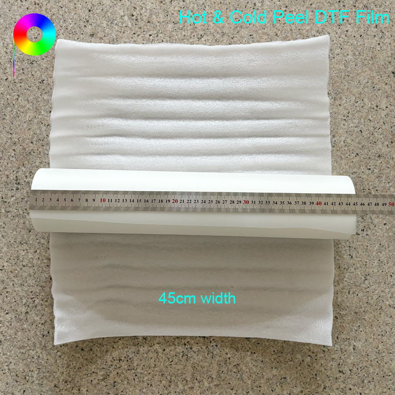 45cm*100m Custom Width Both Sides Matte Instant Peel DTF Film