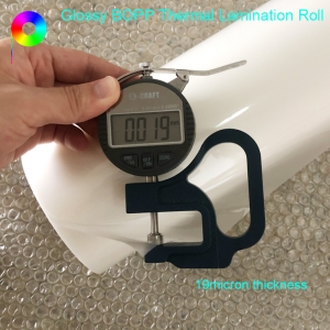 19micron thickness BOPP Thermal Lamination Roll 19micron Glossy BOPP Thermal Lamination Roll For Paper Box Lamination