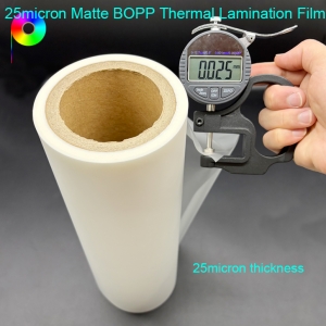 25micron thickness matte bopp thermal laminating film Free Sample 25micron 3inch Core Custom Width Matte BOPP Thermal Laminating Film