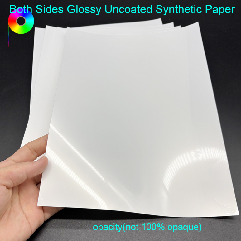 140micron 100GSM Both Sides Glossy Opaque White Uncoated Synthetic Paper For UV Printing