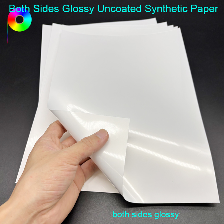 140micron 100GSM Both Sides Glossy Opaque White Uncoated Synthetic Paper For UV Printing