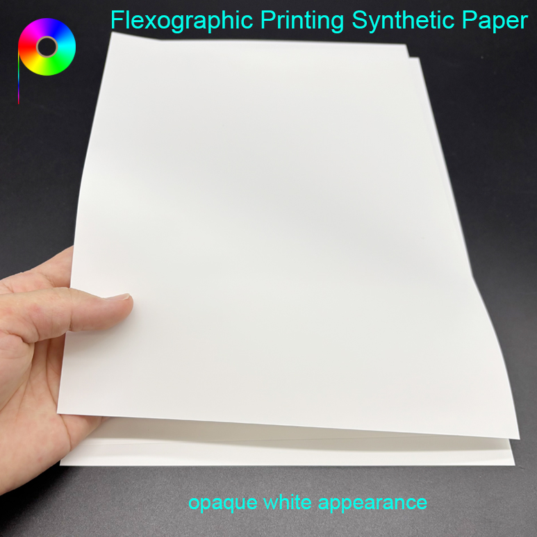 opaque white appearance flexographic printing synthetic paper 120micron A4 Size 90GSM Both Sides Matte PP Synthetic Paper for Flexographic Printing